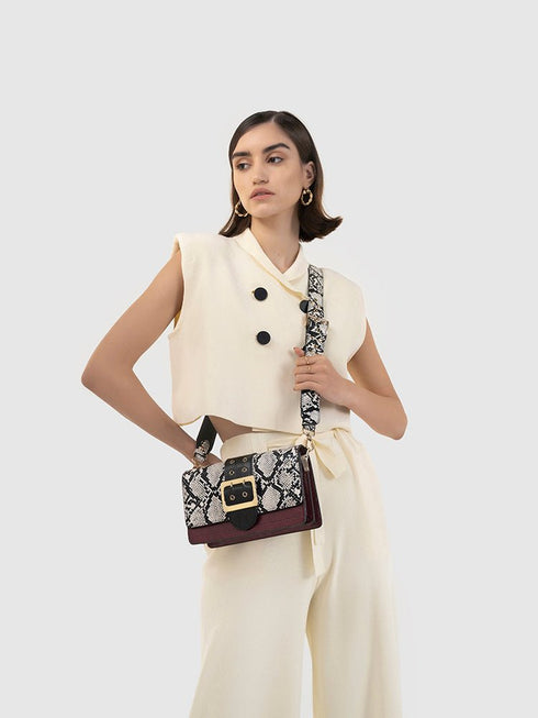 Adrianne Metal Buckle Crossbody Bag